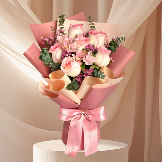 Mother's Day Pink Roses Flower Bouquet