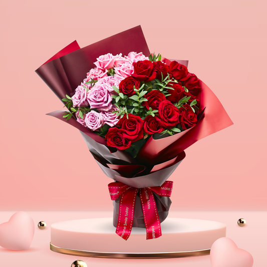 HKCVY12 - A Classic Love Story - Valentine's Day Flower Bouquet