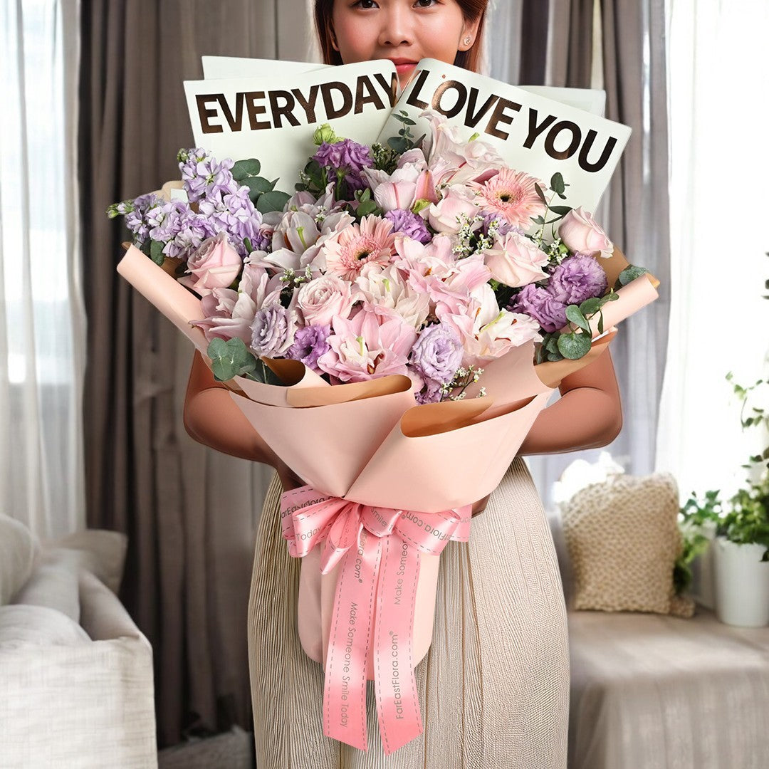 Mom’s Love in Every Corner – Roselilies, Roses, Gerbera - Flower Bouquet